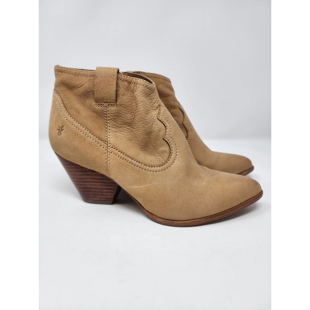 Frye Reina Sand Leather Booties Size 8